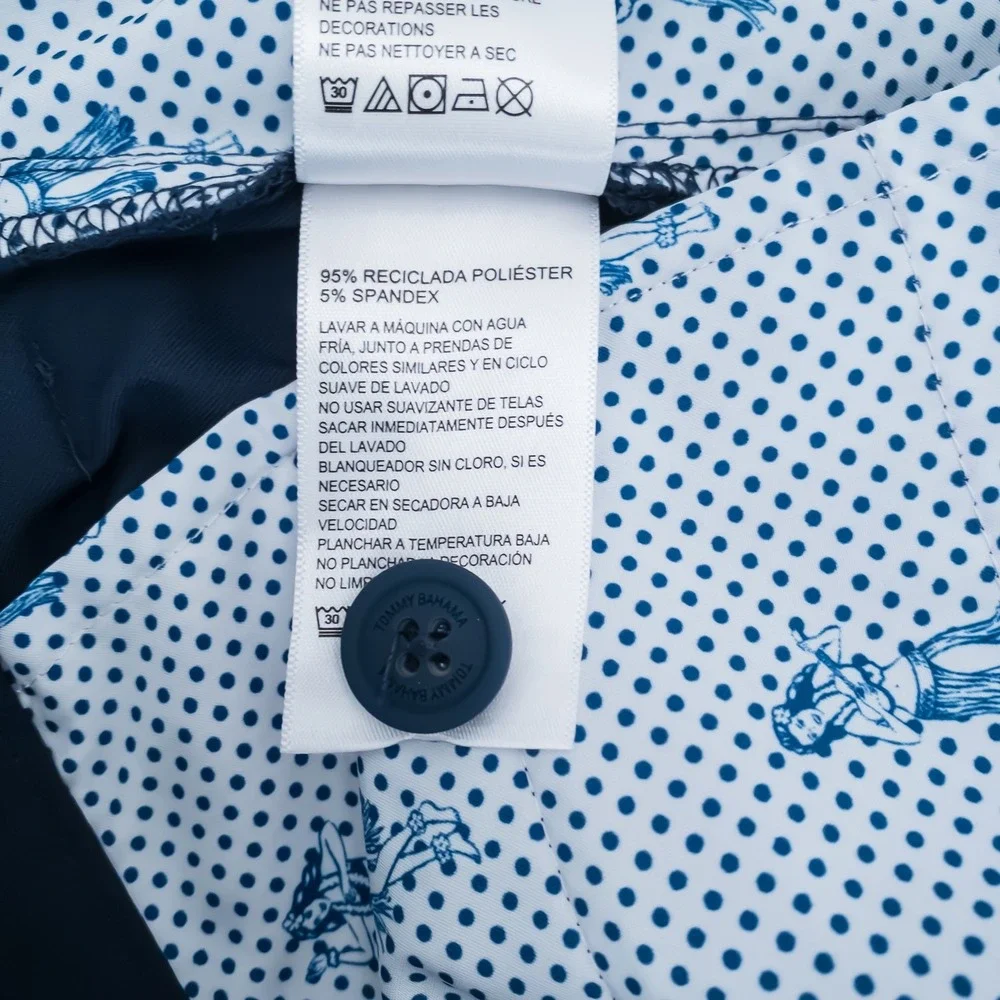 Tommy Bahama Performance Pants Mens 40x30 Navy Blue Boracay Stretch Polyester